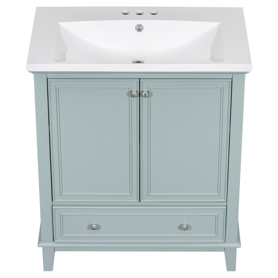 30" Bathroom Vanity w/ Sink, Freestanding Bath Vanity Cabinet, Drawer ...