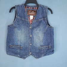 Cripple Creek Ranchwear Youth Denim Lined Vest Blue Size XL