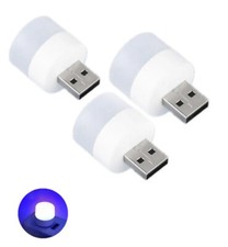 3 pc Bundle Mini USB LED Night Light Blue Cute Portable Atmosphere Plug-in