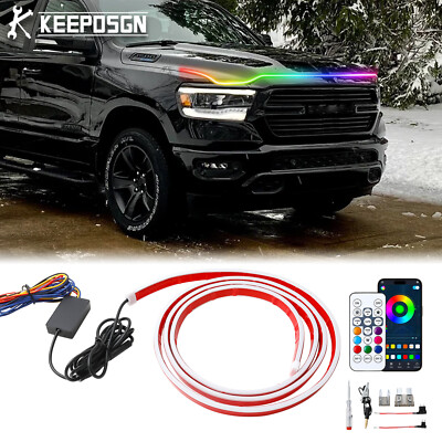 #ad #ad For Dodge RAM 1500 2500 3500 94quot; LED RGB Dynamic Scan Start Up Hood Light Strip $29.35