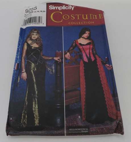 Simplicity Pattern 9255 Costume Collection Size RR 14-20 Uncut Women's Dresses