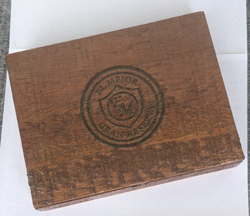 Caja de cigarros de madera con bisagras vintage El Mejor Grand Reserva robusta vacía Honduras - Imagen 2 de 6