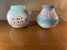 Pair Of Native American Vases / Colorful / 1 Is Earth Works 