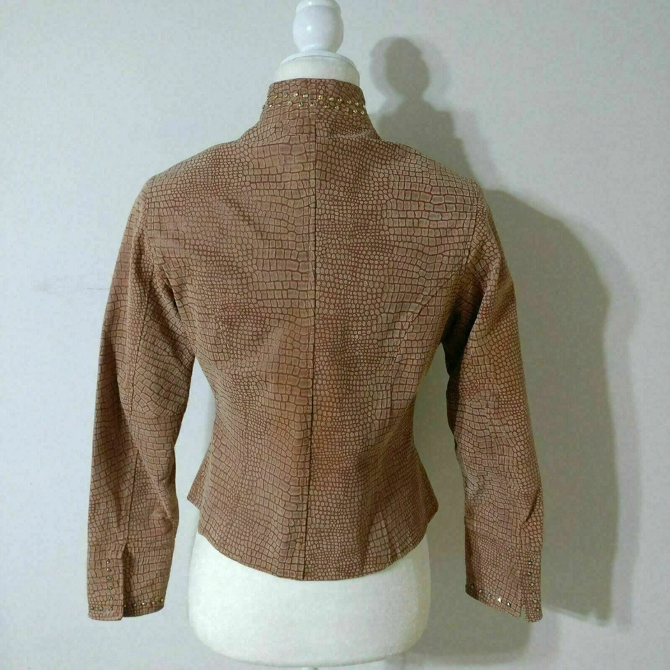 Chaqueta de Cuero Gamuza S Cristal Adornado Western Placer Montar Ecuestre Foto 4 de 4