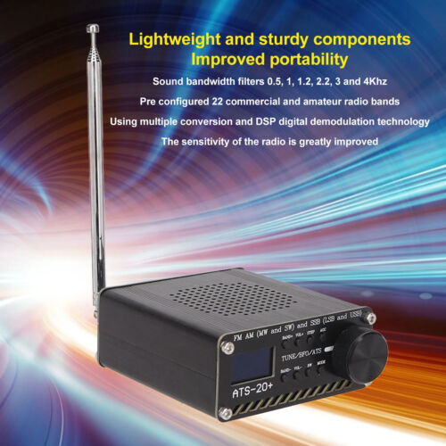 `Digital Radio Receiver FM Stereo AM,LW,SW,SSB with antenna, Black Usb Type C - Picture 5 of 15