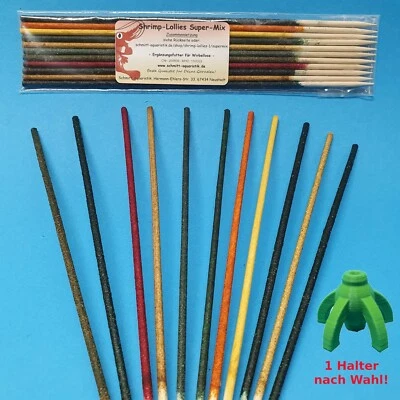 Shrimp-Lollies Super-Mix + Halter / 11 Stück + Halterung / Garnelen Futter