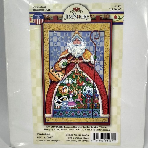 Jim Shore Jeweled Banner Kit 12 Days Christmas 4137 Design Works 16" X 24" NEW