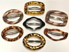 Women Barrette Large Open Round Cut Buckle Loop Ring Hair Clip Made in France
