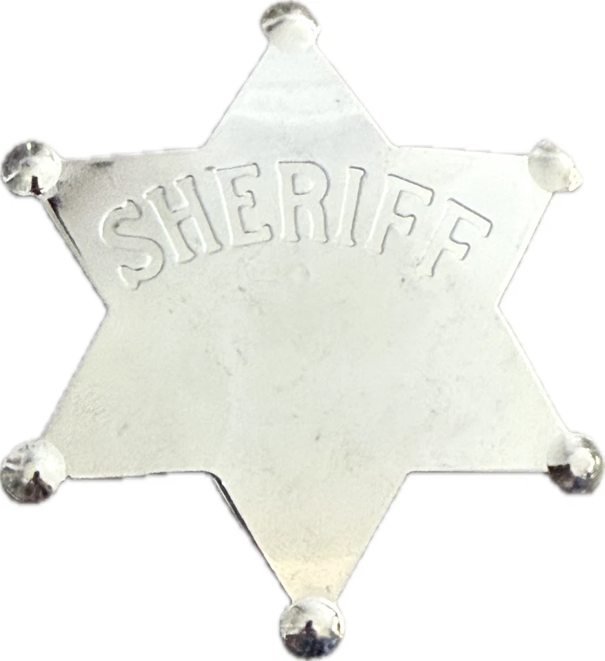 Franco American Novelty 701612 Sheriff Star Badge Toy Silver Western Cowboy Law - Image 2 of 4