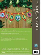 Dimensions Crafts Felt Applique Banner, Jingle Craft Kit Christmas Decoration