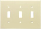 Leviton 82011 3-Gang Toggle Device Switch Wallplate Almond