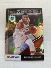 RUSSELL WESTBROOK 2019-20 HOOPS PREMIUM LIGHTS CAMERA ACTION HOLO SILVER PRIZMS