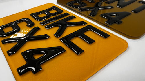 Novità Moto Moto Gel 3D 6x4" Mostra Targa 2 Righe Giallo/Tinto - Foto 7 di 9