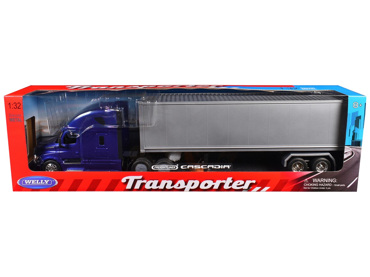Freightliner Cascadia Truck Blue with Gray Container