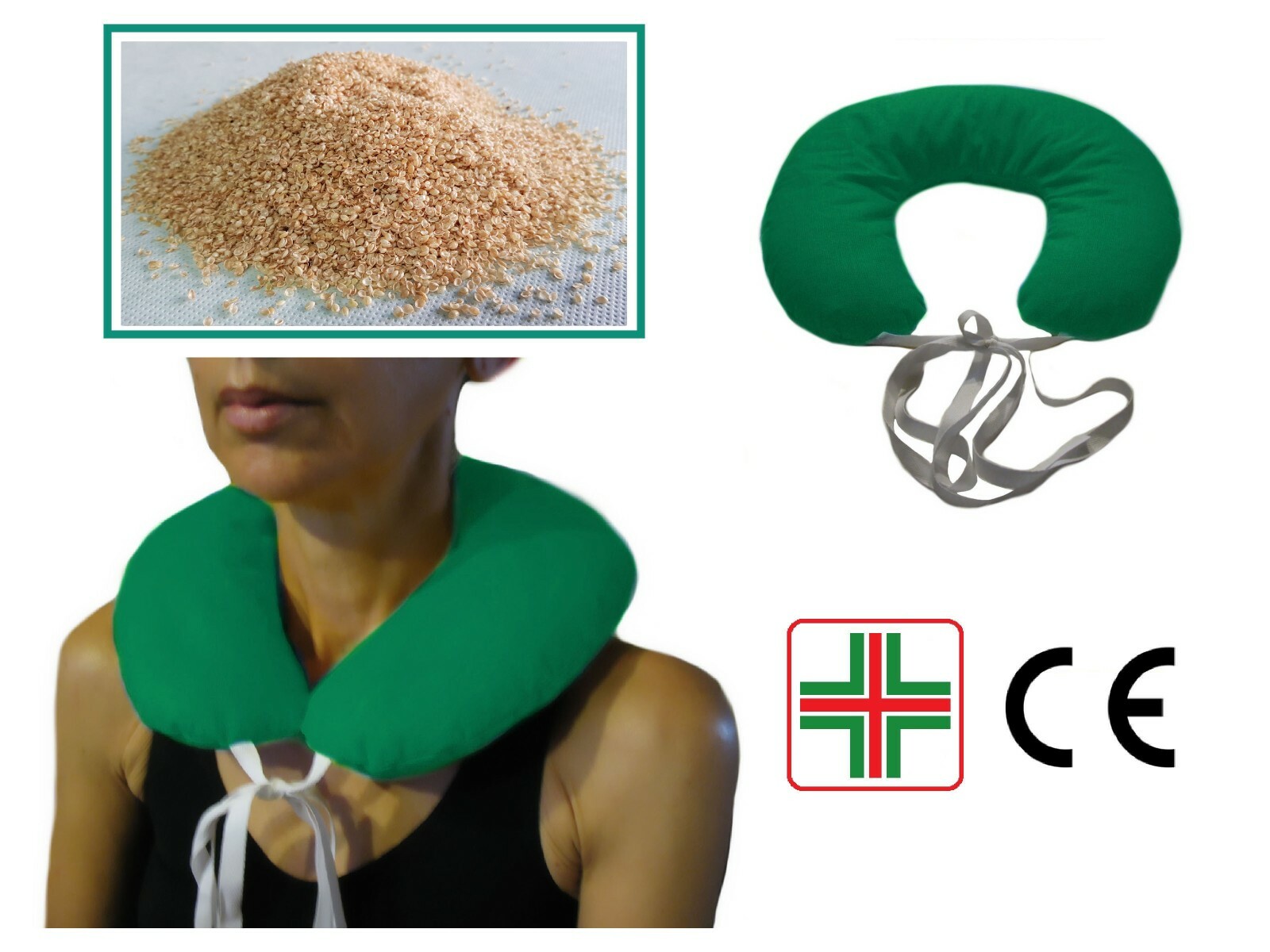 Cuscino con Pula di Miglio Riscaldabile Scaldacollo Cervicale Riscaldante Nuca