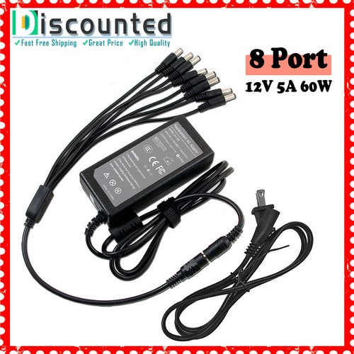 4CH 12V 3A Power Supply Adapter For Security Cameras - 4 Port Charger Cord Compatible With Zmodo