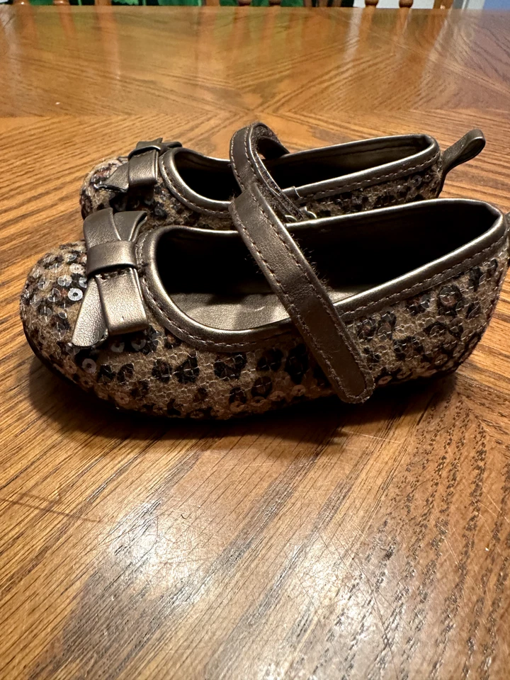 Baby ребенка ясельного возраста девочек размер 5 Koala Baby леопард блестки бант балетки обувь - Изображение 2 из 4