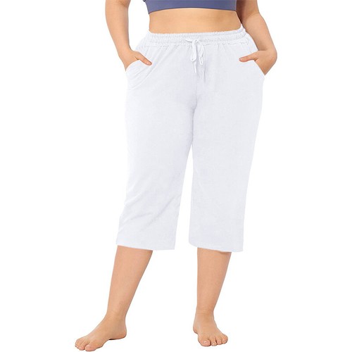 Ladies Palazzo Pant Capri Pants Women High Waist Loose Fit Daily Wear Casual - Picture 4 of 35