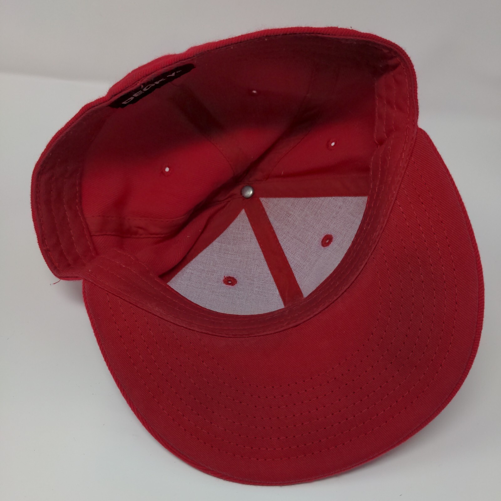 Decky Fitted Hat Red One Size Solid 6 Panel Vent … - image 6