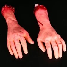 Halloween Decoration Blood Severed Limbs Hands Horror Chop Shop Prop Party