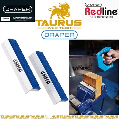 DRAPER-TOOLS DRAPER Expert Soft Vice Jaws 100mm Pair DIY Heavy Duty Magnets Rubber Face UK