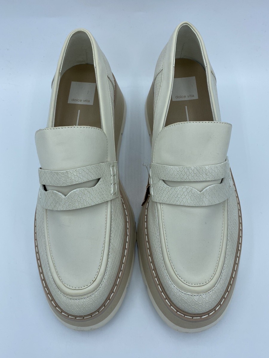 Dolce Vita Tieko ivory cream chunky lug sole slip on loafer  display picture 3