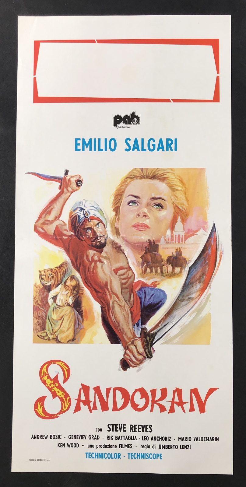 Locandina originale film Sandokan, la tigre di Mompracem () - Regia di Umberto Lenzi