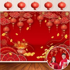 Chinese New Year Backdrop Decoration 2026 of The Horse 7x5FT: 84x60 inch