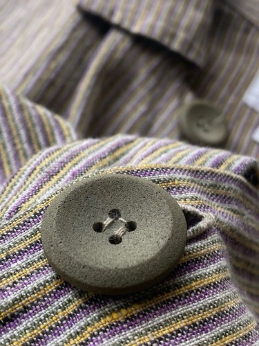 FLAX by Jeanne Engelhart Size M MultiColor Striped Linen Jacket Relaxed Fit NICE - Picture 4 of 7