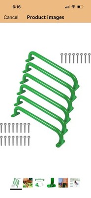 17.2 Inch Metal Playground Handles Green Set of 6 Outdoor Swing Sets Safety Han