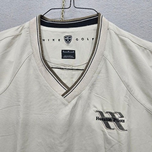 Nike Golf Men's Medium Beige Long Sleeve Pullover Windbreaker Houston Pilots - Picture 2 of 14