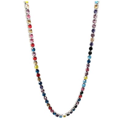 8 Karat Lab-Created Multicolor Diamant Damen Tennis Halskette 14K Weißgold plattiert
