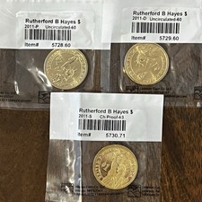 2011 P D S Rutherford B Hayes Presidential Dollar Year Set Proof & BU US 3 Coins
