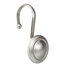 12 PCS Nickel Shower Curtain Hooks Rings Decorative Silver Rustproof Hangers