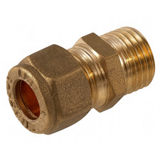 2x 15mm x 3/4 Inch C x MI Brass Compression Coupling Connector