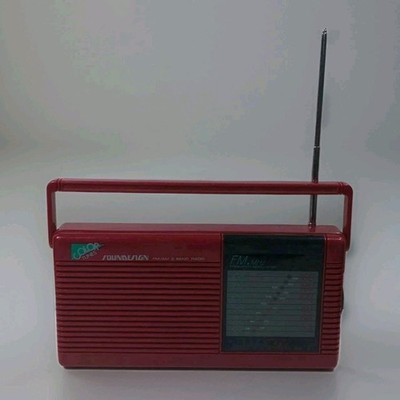 Am Fm Portable Radio Red Sound design Vintage Model 2210 Bur Works | eBay