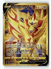 Pokemon Card Zamazenta V Secret Holo LP SWSH01: Sword & Shield Base Set 212/202
