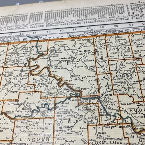 1940's Oklahoma atlas Map Vintage before end of WW2 - Picture 15 of 15