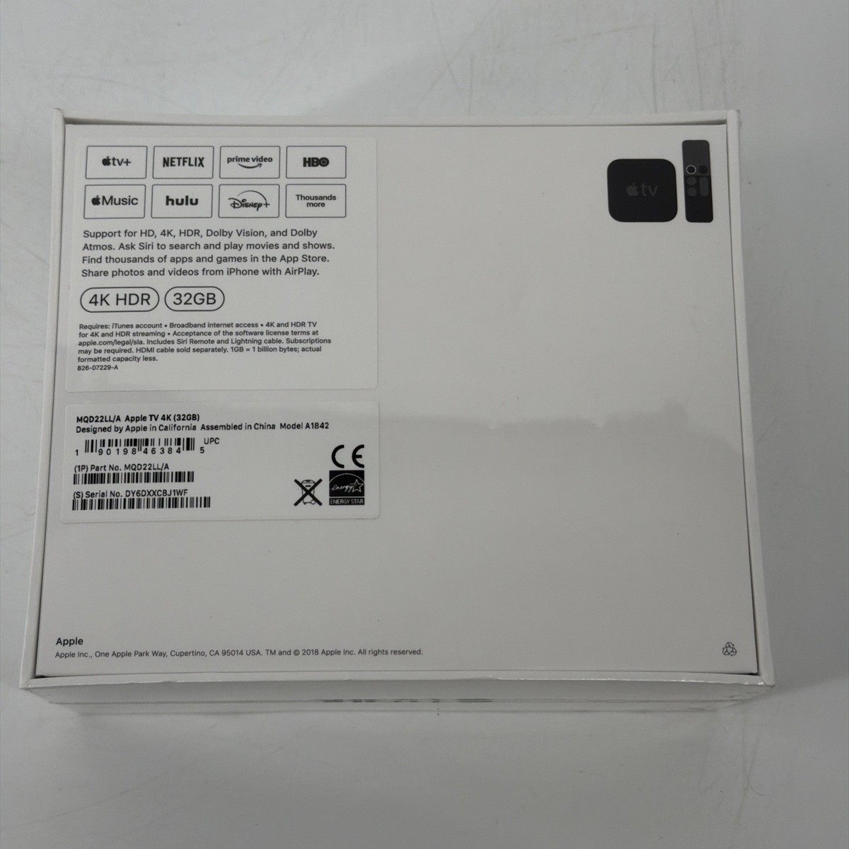 Apple TV 32GB 4K HD Media Streamer - Black (MQD22LL/A) for sale