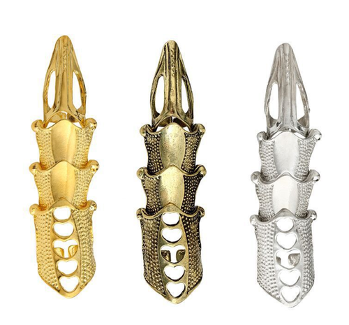 Unisex Anillo Dedo Completo Garra Calavera Gótica Armadura Punk Caballero Joyería Carnaval NUEVO - Imagen 5 de 18