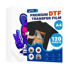 DTF Transfer Film A4 (8.3" x 11.7") - 120 Sheets: Explore Versatile... Fast Ship