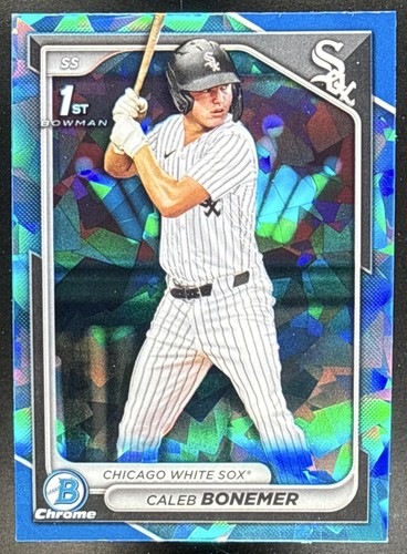 CALEB BONEMER 2024 BOWMAN DRAFT SAPPHIRE #BDC-31 CHROME 1ST PROSPECT WHITE SOX