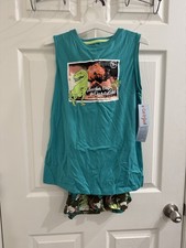Cat Jack Boys XL 14 2pc Dinosaur Graphic Pajama Set Sleeveless Shorts