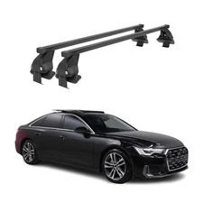 Smooth Roof Racks Cross Bars Luggage Carrier for Audi A6 Sedan 2019-2024 Black