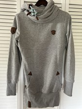 Naketano Brave New World Hoodie Women's Gray Designer Sweatshirt Size M