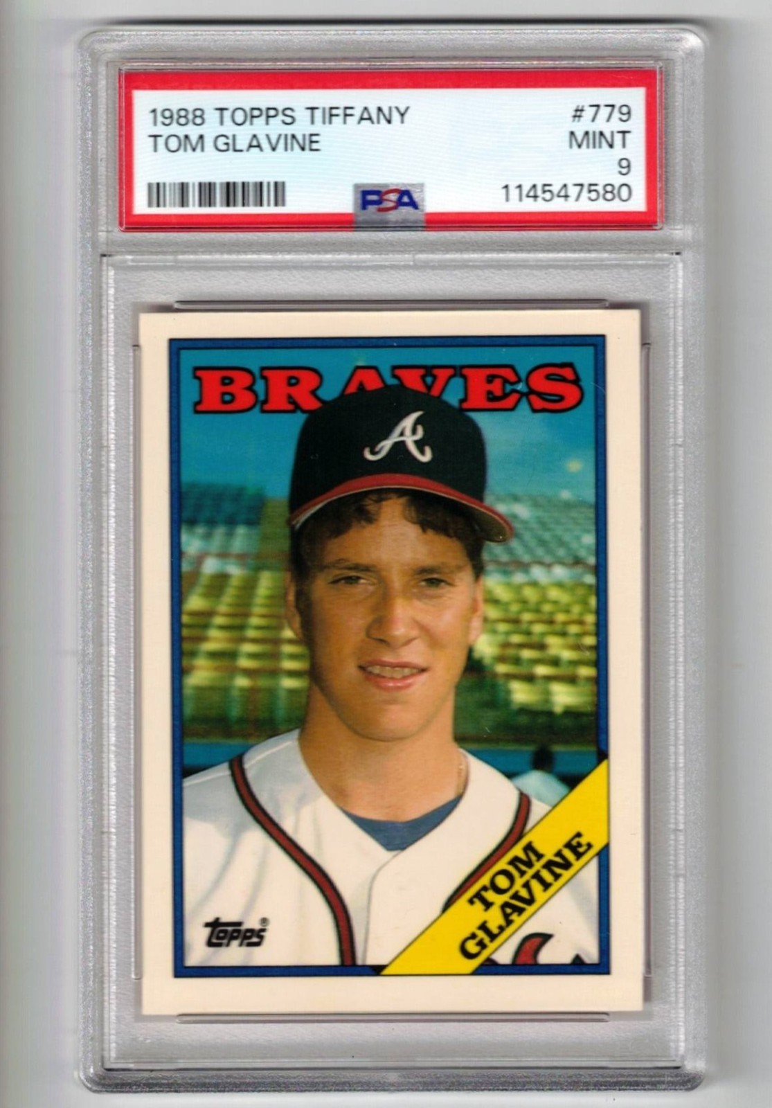 1988 TOPPS TIFFANY #779 TOM GLAVINE HOF RC - PSA 9 - MINT