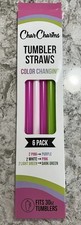 Char Charms 6 Pack Tumbler Straws, Fits 40 Oz Tumblers, New