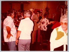 Vtg Color Snapshot Group Social Gathering Restaurant Party 80s Fashion 1981