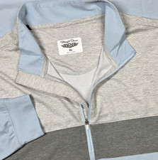 Straight Down Horizon Mens XL Grey Blue 1/4 Zip golf Lightweight Pullover