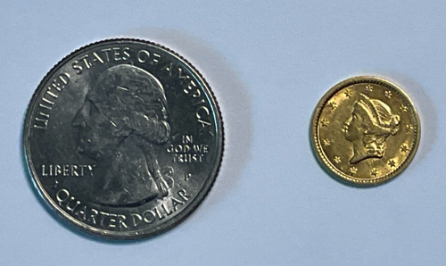 Moneda de oro cabeza libertad 1852-P US $1, 1,6 gramos, 90% oro fino - Imagen 3 de 10